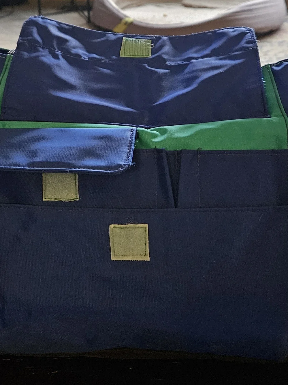 ESSENTIALS Blue & Teal Duffel Bag with Black Trim